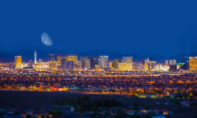 Las Vegas Strip and Moon